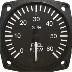 UMA 2-1/4. Fuel Flow Indicator 0-8 Gph Non-TSO from UMA Instruments Inc.