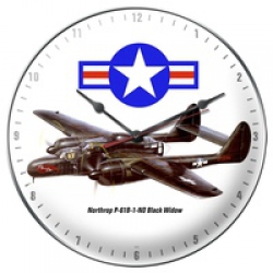 WALLCLOCK NORTHROP BLK WIDOW