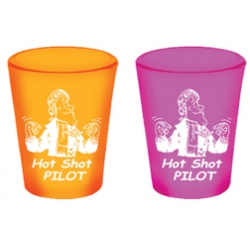 Hot Shot Pilot Frosted Neon Orange Shot Glass