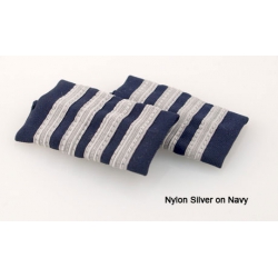 Premium Epaulets 4 Nylon Silver Stripes On Navy