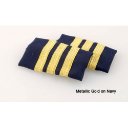 Premium Epaulets 3 Metallic Gold Stripes On Navy