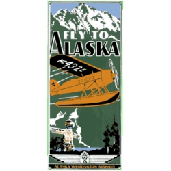 Fly Alaska Embossed Tin Sign