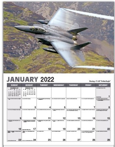 MILITARY JETS CALENDAR 2022 from Aircraft Spruce Europe